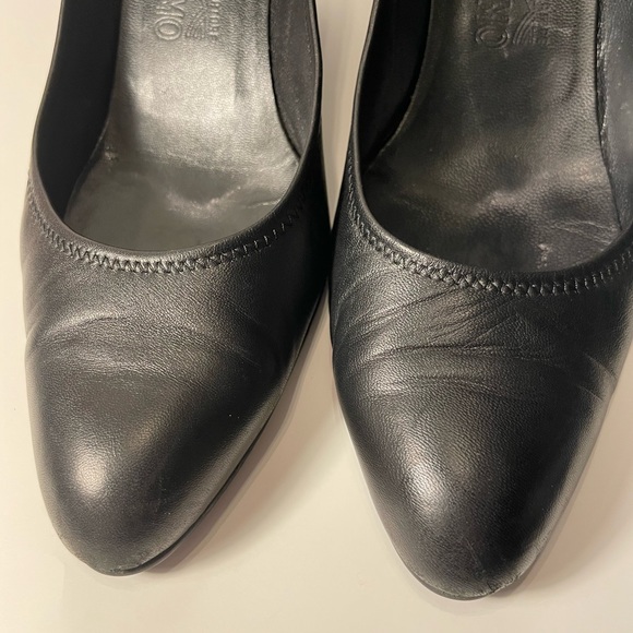 Salvatore Ferragamo Black leather wedges! - Picture 2 of 5